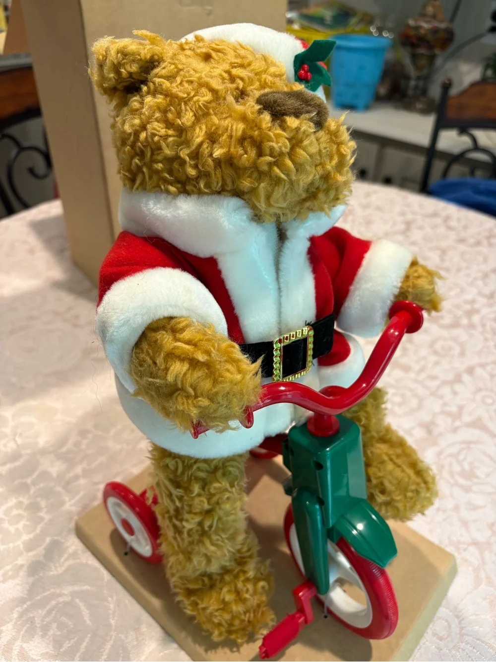 Vintage Teddy Bear On Battery Operated Tricycle 1997